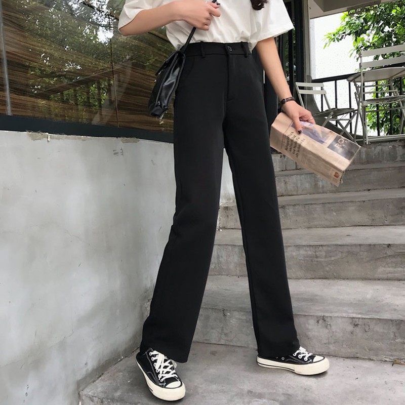 娇小个子145显高高腰休闲长裤女XS码150矮个子百搭拖地直筒西裤夏