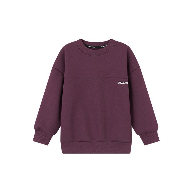 多多家男童加绒卫衣2024秋冬季新款圆领上衣儿童一体绒中大童冬装