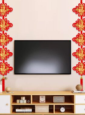 中国结春节对联挂件大号福字新年高档室内背景入户门布置装饰春联