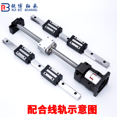 3205滚珠丝杆丝杠螺母套装直线导轨步进伺服电机一体座固定座模组