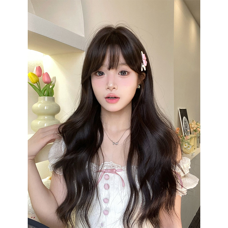 束朵假发女长卷发自然气质网红日常lolita逼真甜美齐浏海全头套,美发护发/假发,日常整顶假发,淘宝优惠券,粉丝福利购,淘宝优惠卷