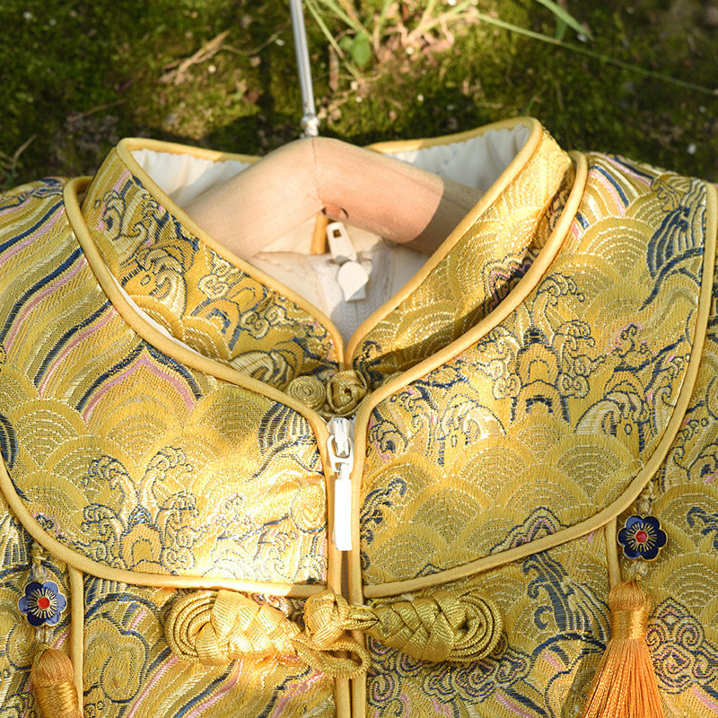 宝宝周岁礼服男童秋冬季中国风复古三件套儿童加厚保暖唐装套装潮