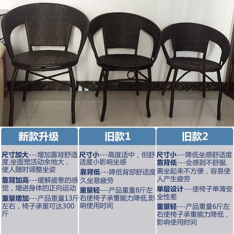 阳台新款铮舍成人小藤编藤织座椅简约靠背单人腾椅休闲家用户外子