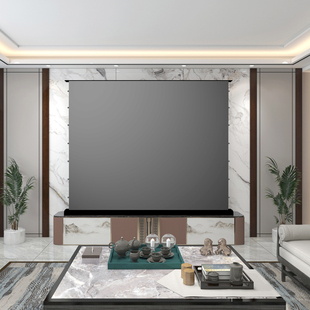 雄爵抗光投影幕布家用高清拉线电动地升幕布移动便携地拉式电动投