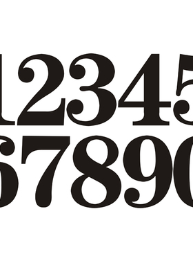8cm字高防水数字贴0-9红色金色门牌号序号贴编码pvc数字标签贴纸