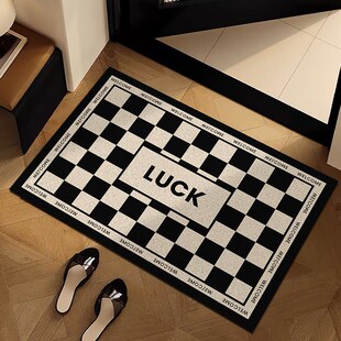 简约黑白入户门地垫丝圈门垫玄关大门口脚垫家用防尘耐磨防滑地毯