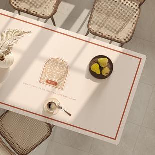 皮革桌垫防水防油防烫pvc餐桌桌布高级感防滑长方形茶几桌面垫子