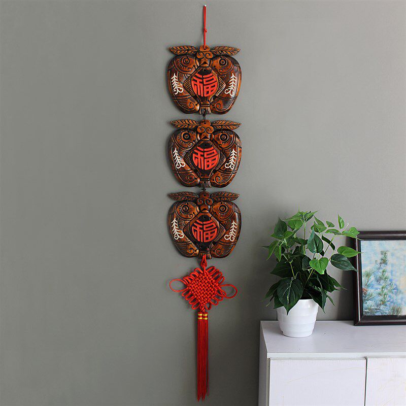 客厅玄关电视背景墙两边挂饰墙上壁饰福字墙饰新中式墙面装饰挂件