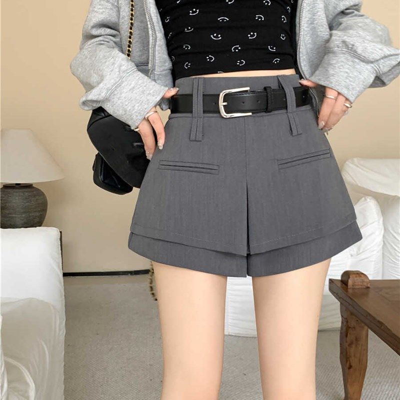 高腰短裤女a字裤夏季新款大码百搭外穿阔腿裤显瘦西装休闲裤裙裤