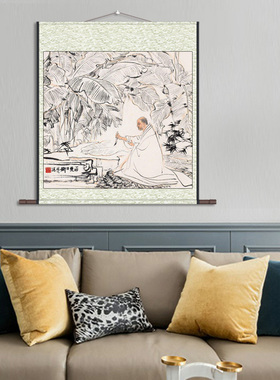 红樓仕女刘旦宅斗方人物挂画丝绸卷轴画客厅装饰画酒店壁画定制画