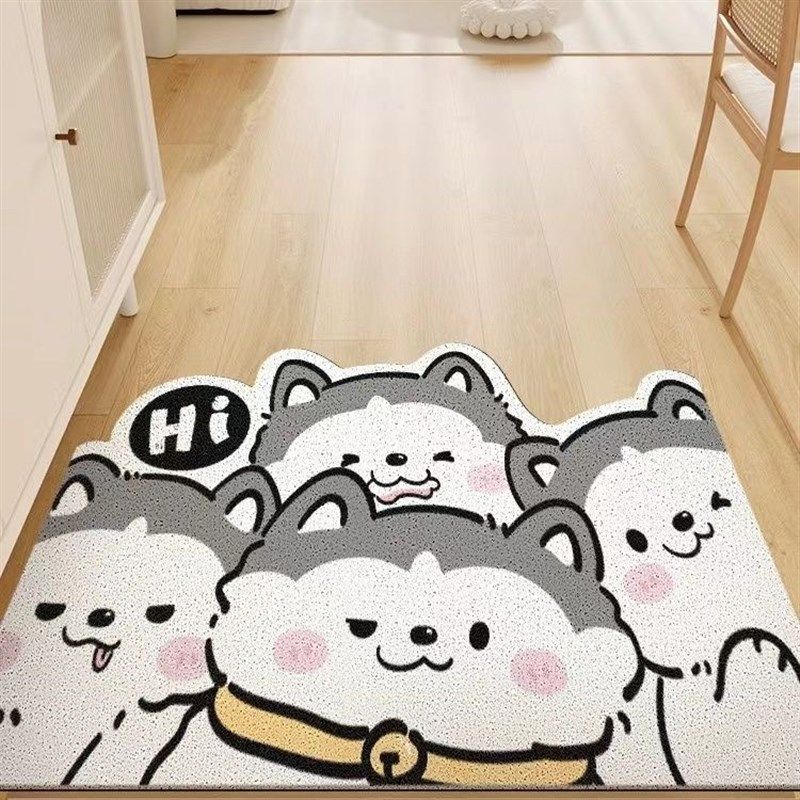 入户门垫卡通可爱小狗丝圈进门垫子进门刮泥蹭土除尘脚垫子玄关垫,居家布艺,入户地垫,淘宝优惠券,粉丝福利购,淘宝优惠卷