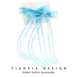 韩国宝宝蝴蝶结扎辫子飘带发夹儿童网纱编发女孩公主头饰百搭头饰