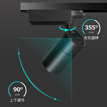 服装店射灯led明装店铺商用超亮导轨式全光谱cob聚光背景墙轨道灯