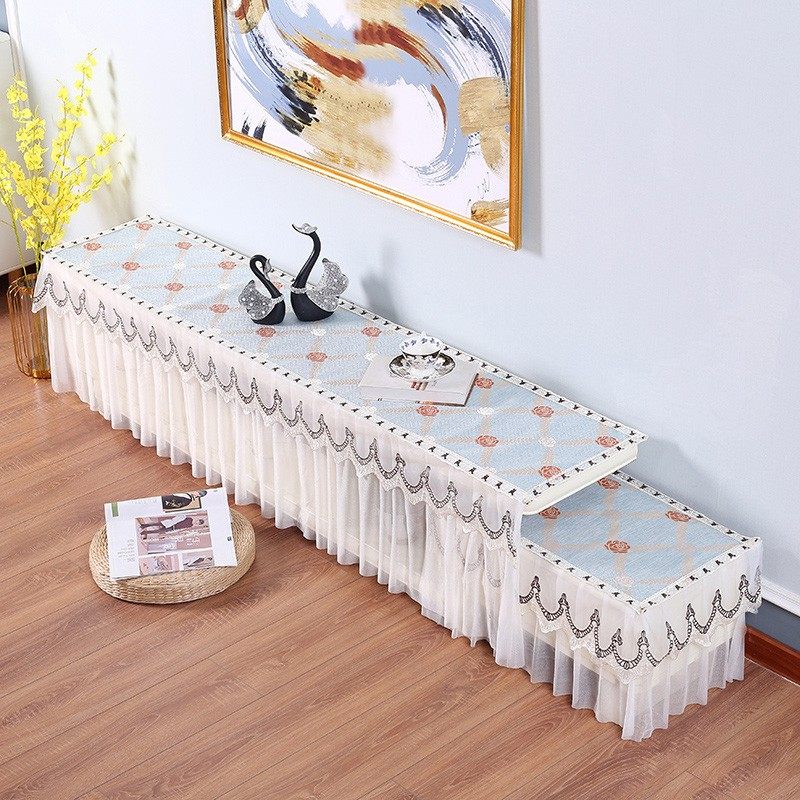 电视柜盖布布艺蕾丝防尘罩长方形客厅长条桌桌布简约鞋柜防尘套帘