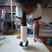 科学罐头光学显微镜望远镜二合一单筒手持便携式 儿童小学生中学生