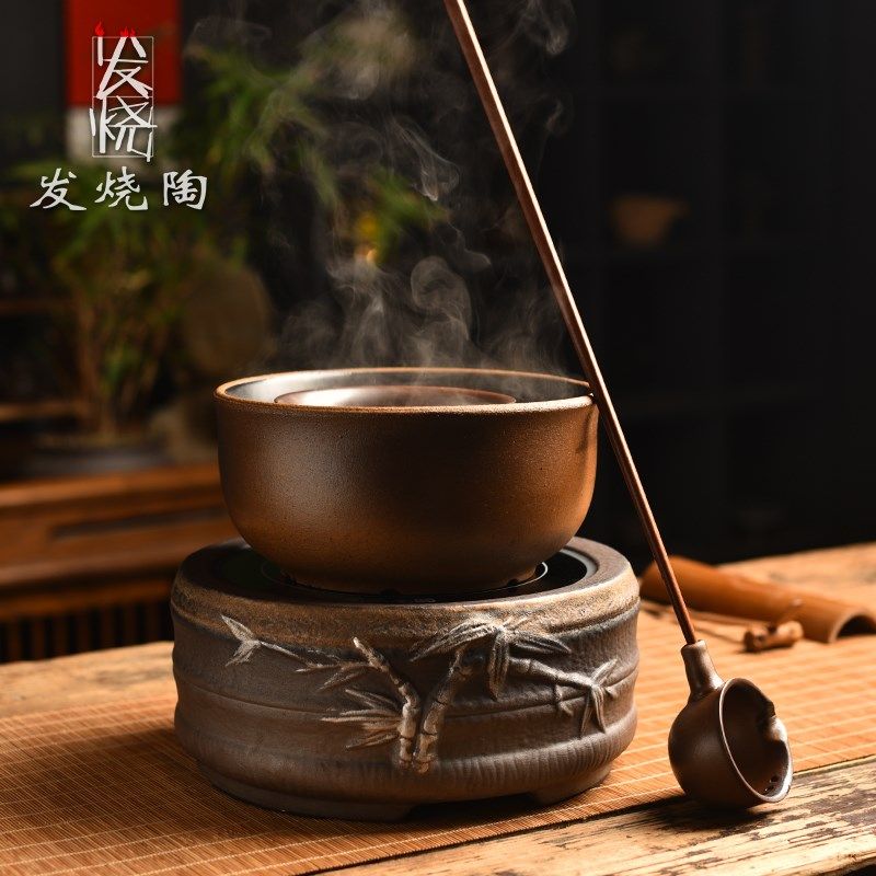 发烧陶煮茶碗电陶炉整套大号碗勺茶水分离陶瓷功夫茶具古法煮茶,餐饮具,煮茶炉,淘宝优惠券,粉丝福利购,淘宝优惠卷