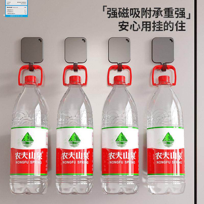 厨房磁吸挂钩冰箱侧面强吸铁石免打孔门后无痕磁铁挂勾配件壁挂式