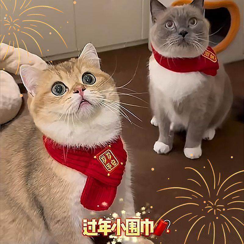 猫咪新年围巾宠物围脖红色保暖中国风口水巾围兜狗狗新年装饰品,宠物/宠物食品及用品,围巾/口水巾,淘宝优惠券,粉丝福利购,淘宝优惠卷