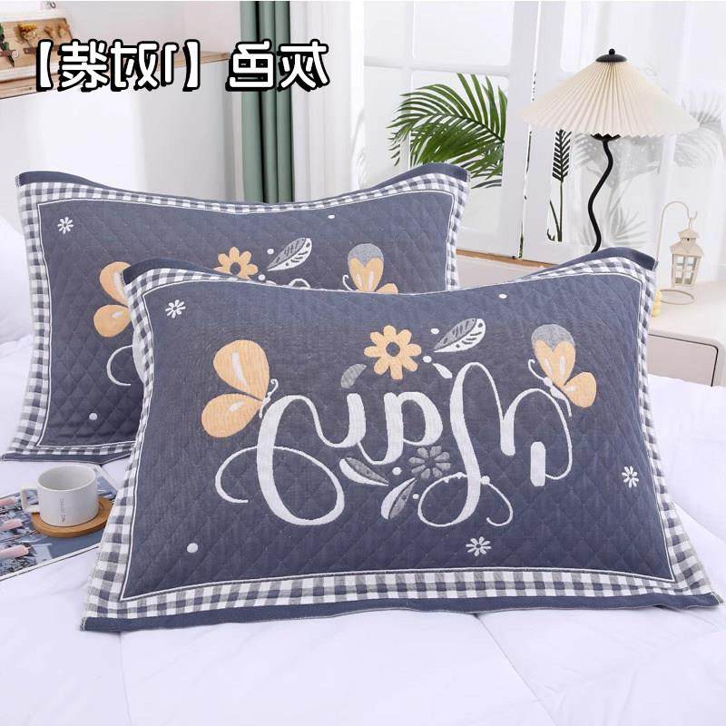 加厚透气枕巾纱布枕头巾四季通用学生成人枕头盖巾吸汗柔软一对装