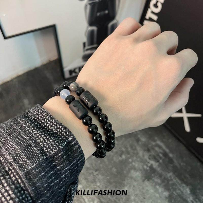 十二星座黑曜石手链男款ins小众设计高级感男生手串复古串珠手镯,饰品/流行首饰/时尚饰品新,手链,淘宝优惠券,粉丝福利购,淘宝优惠卷