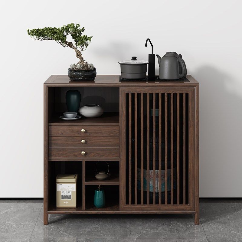 新中式茶水柜烧水壶一体小型移动茶桌客厅乌金木实木茶水台烧水柜,住宅家具,餐边柜,淘宝优惠券,粉丝福利购,淘宝优惠卷
