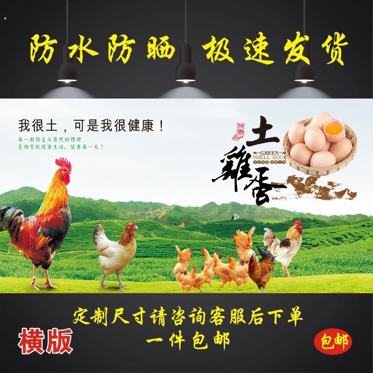 农家土鸡蛋散养贴纸小吃夜市摆摊贴招牌布防水防晒户外喷绘
