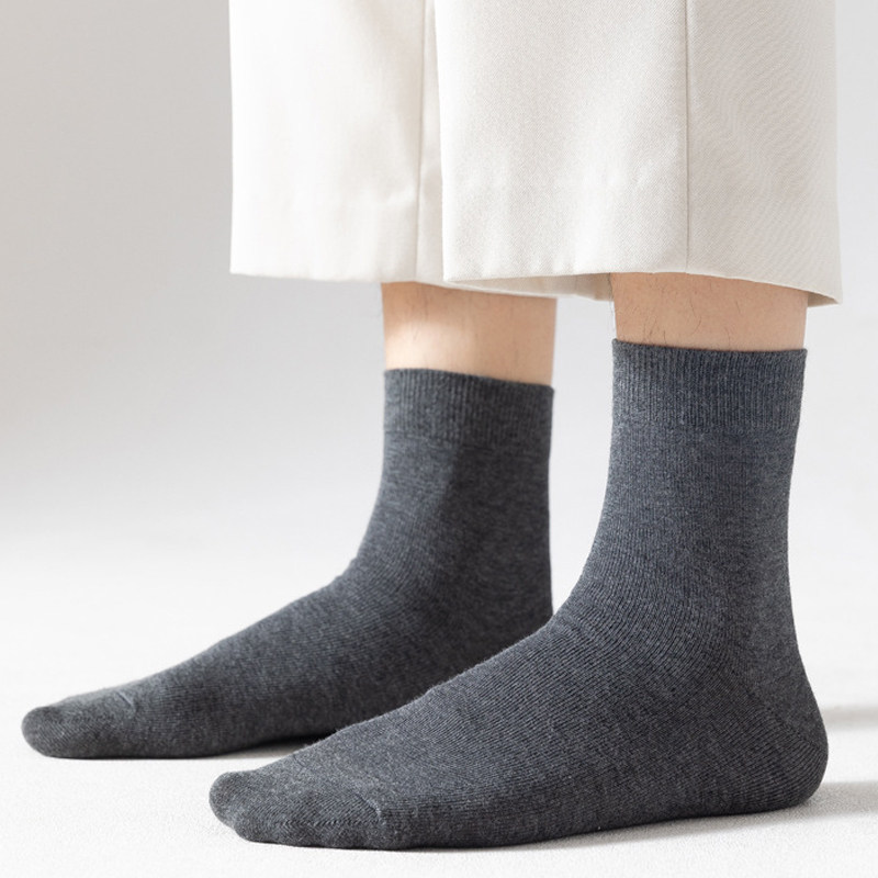 5双装 男士抗菌纯棉袜子中筒商务袜春秋吸汗透气黑色秋冬长筒长袜,女士内衣/男士内衣/家居服,短袜,淘宝优惠券,粉丝福利购,淘宝优惠卷