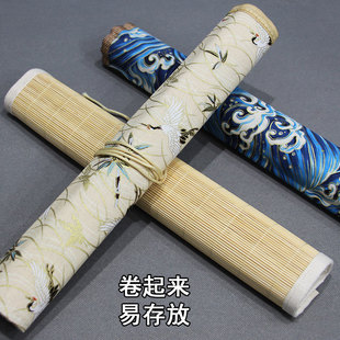 毛笔笔帘竹制布制收纳画笔国画绘画中国风笔袋卷笔袋文房书画书法
