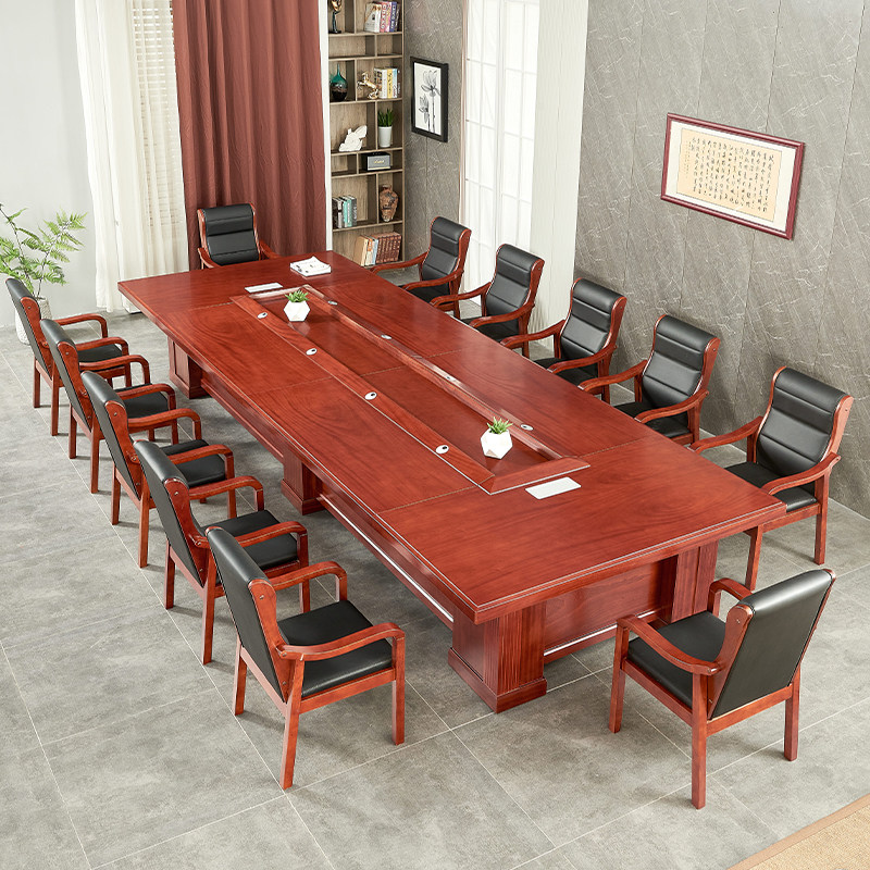 大型会议桌长桌 高档实木皮洽谈桌开会办公桌长方形桌椅组合 简约,商业/办公家具,会议桌,淘宝优惠券,粉丝福利购,淘宝优惠卷