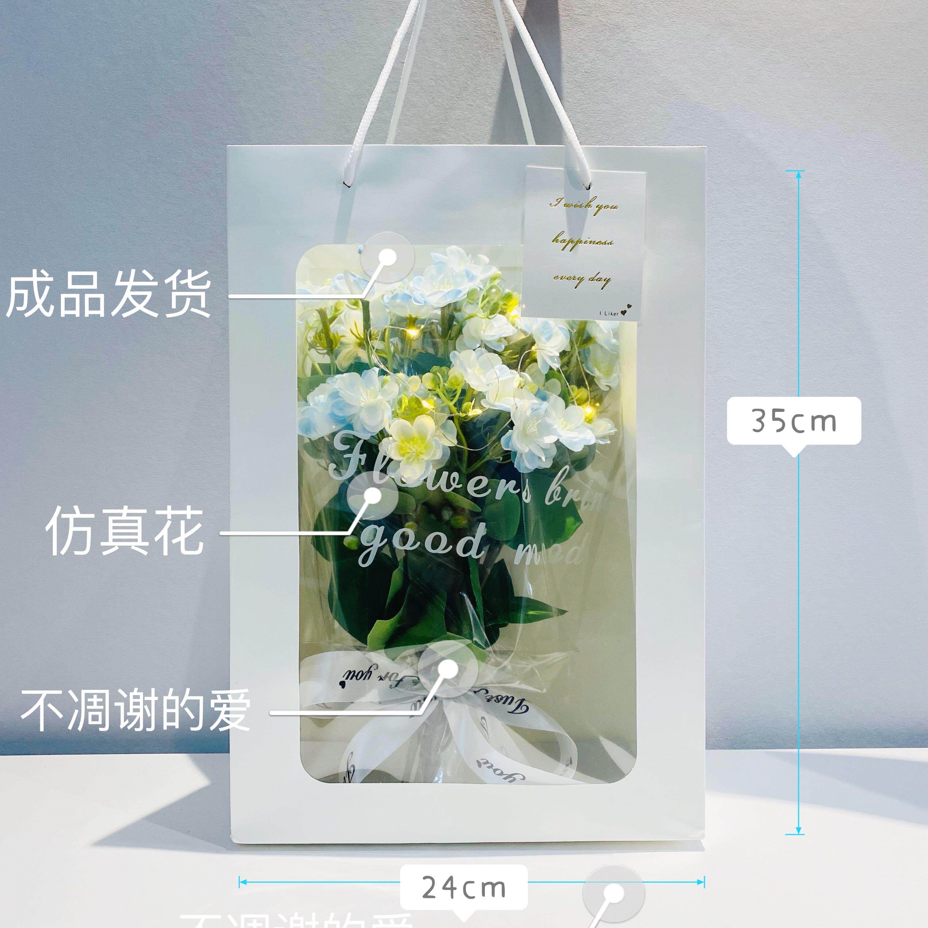 茉莉花花束彷真花玫瑰花拍照手捧花礼物花束假花领证花束送男友