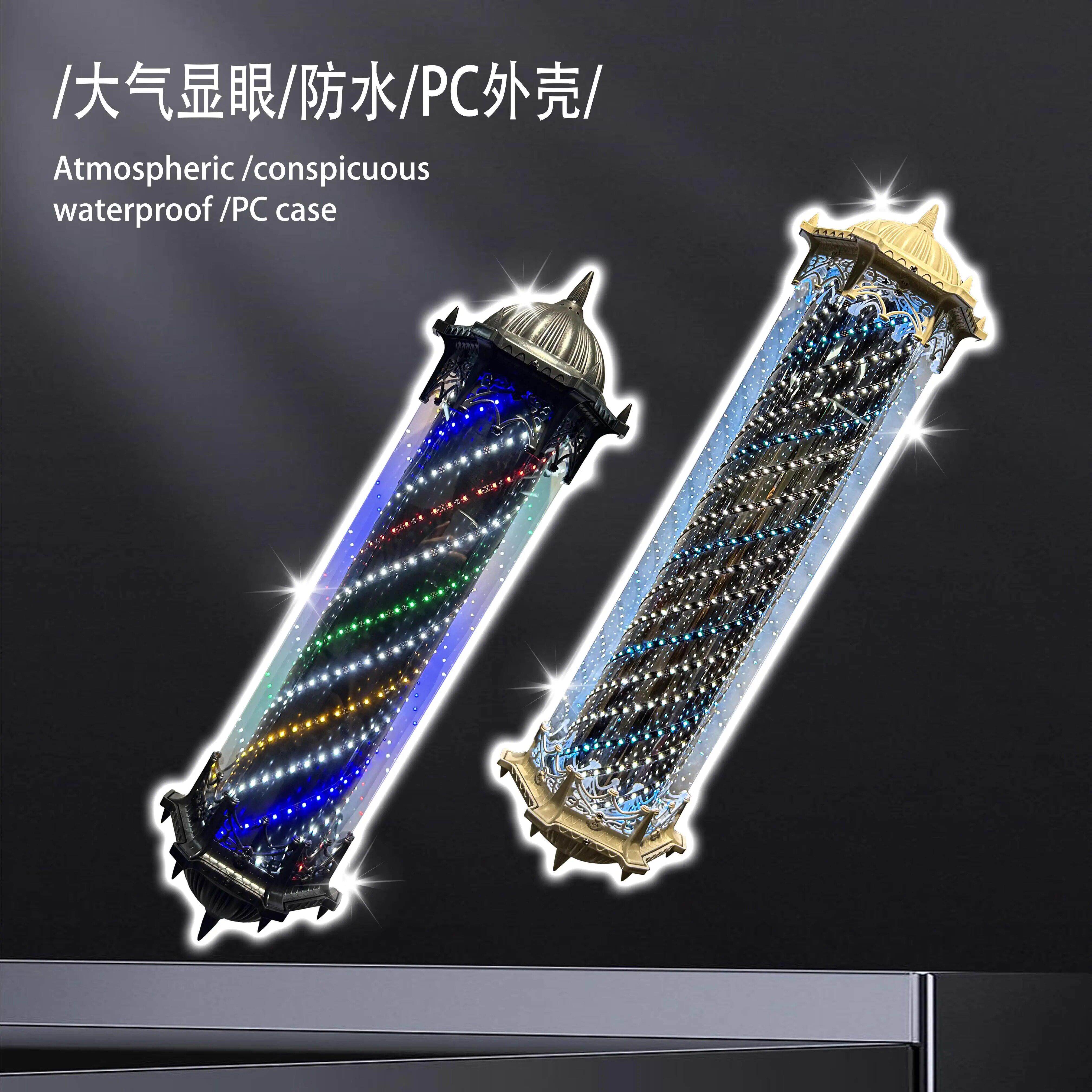 美发店转灯LED欧式复古宫灯挂墙发廊转灯防水理髲店标志转灯
