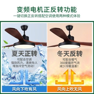 佑家大风量实木风扇灯北欧吊扇灯美式餐厅客厅变频的复古风扇吊灯