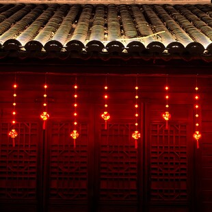 新款红灯笼过年彩灯闪灯串灯满天星新年装饰阳台春节布置家用挂灯