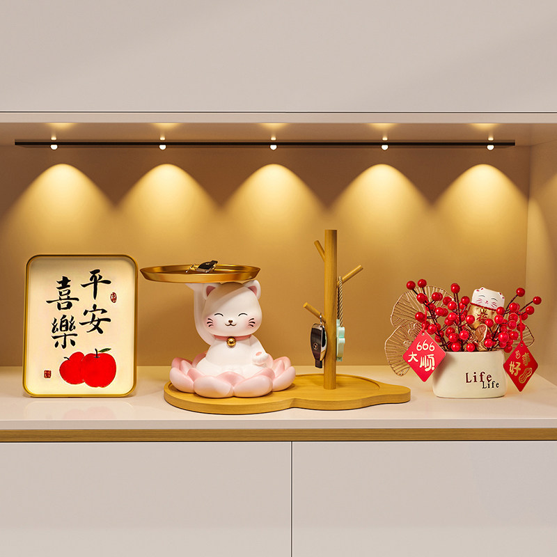 招财猫入户进门钥匙收纳玄关摆件挂架桌面客厅装饰品鞋柜乔迁新居,家居饰品,装饰摆件,淘宝优惠券,粉丝福利购,淘宝优惠卷