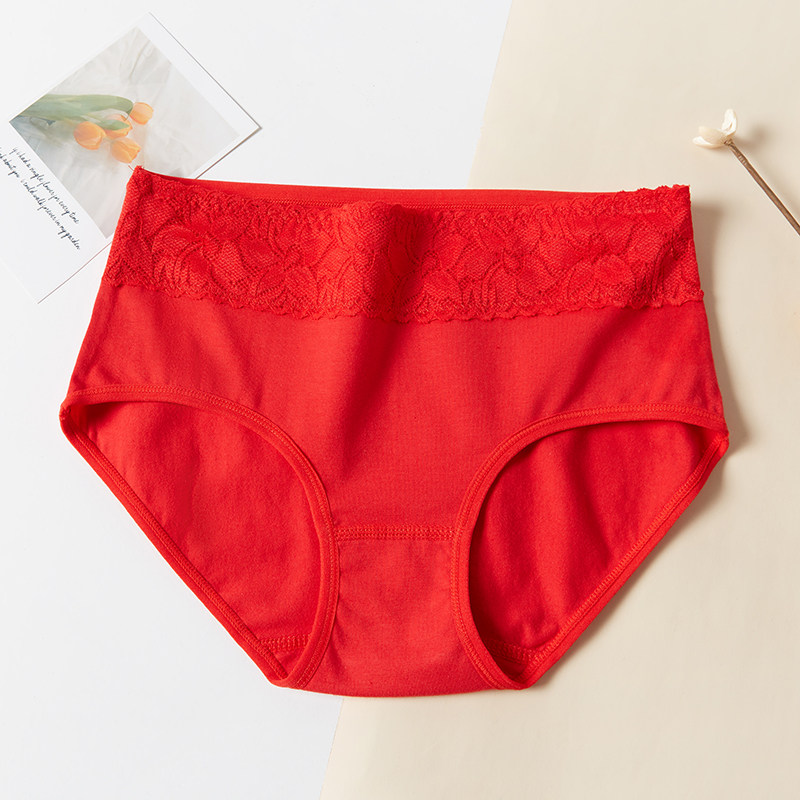 4-6条本命年女士内裤纯棉中腰蕾丝大红色内裤结婚三角裤虎兔无痕,女士内衣/男士内衣/家居服,女三角裤,淘宝优惠券,粉丝福利购,淘宝优惠卷