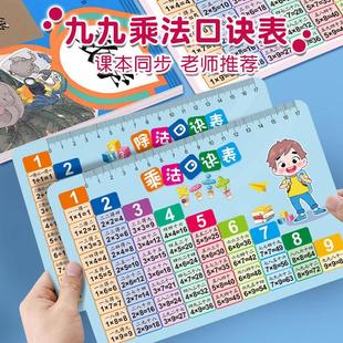 九九乘法口诀表乘除法卡片小学生数学二年级99乘法口诀表背诵神器