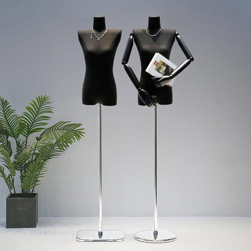 韩版黑色平肩模特道具女服装店橱窗人台人偶直角肩全身模特展示架