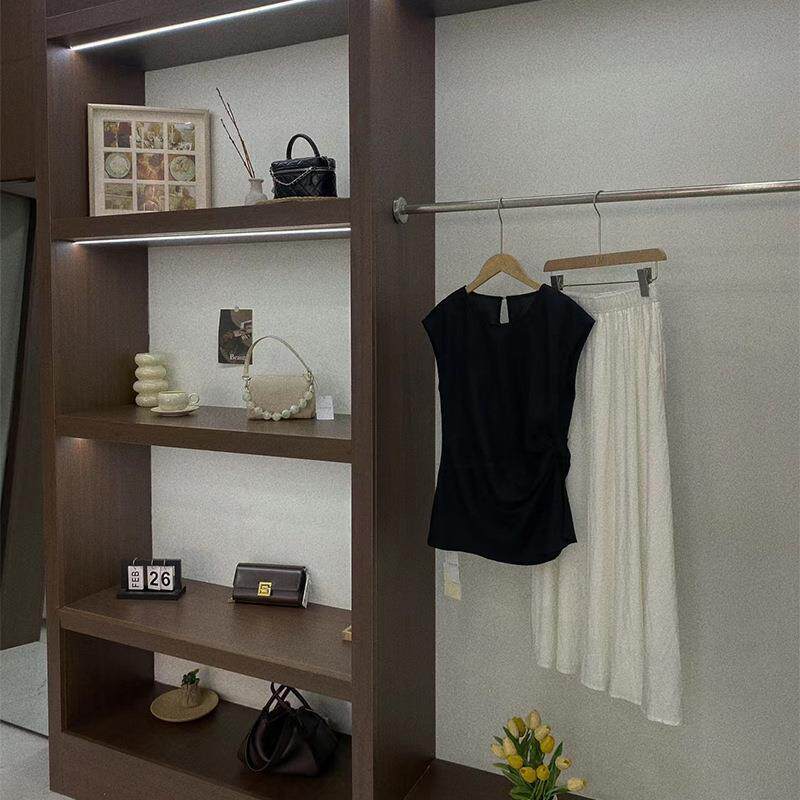 服装展示架衣柜内直杆货架不锈钢左右固定展示挂衣杆装修简约横杆