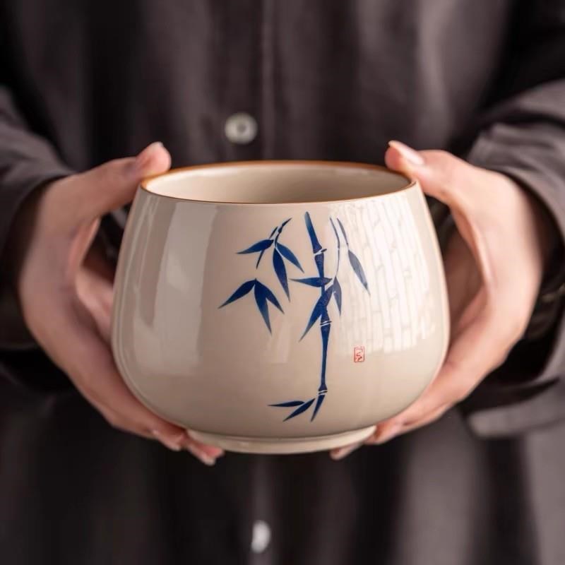 桌面垃圾桶高颜值陶瓷餐桌上客厅茶几台面大号垃圾缸盘果皮收纳碗图片