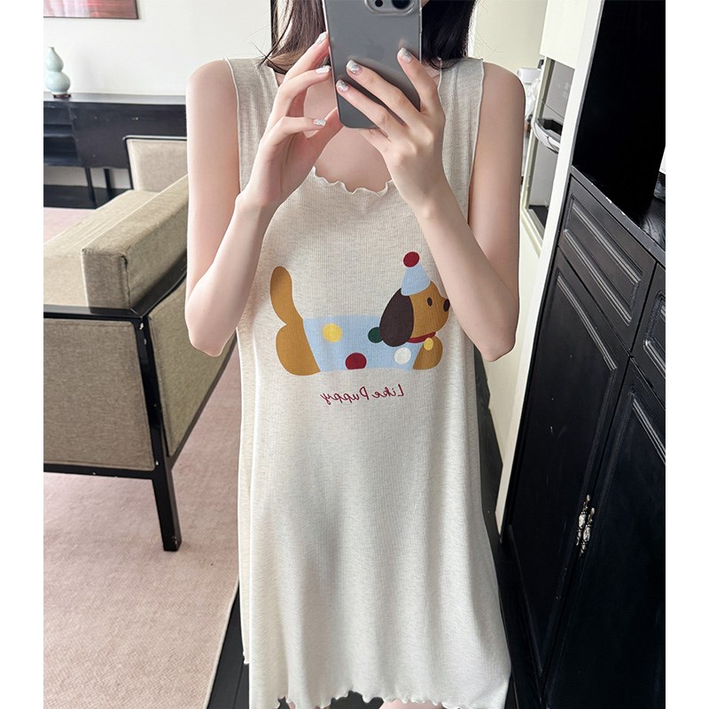 莫代尔睡裙女款夏季无袖吊带背心2026新款高级感可外穿睡衣家居服图片
