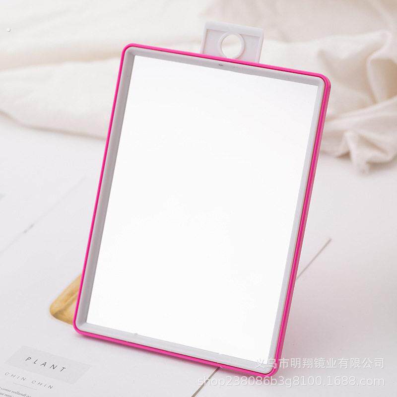 高清单面化妆镜子 台式多彩梳妆镜 折叠便携小号方形公主镜壁挂镜