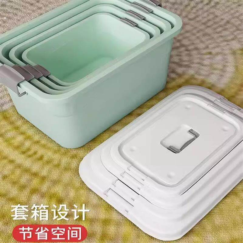 收纳箱塑料一件起批整理衣物带盖子衣柜收纳箱杂物卧室家用衣服箱