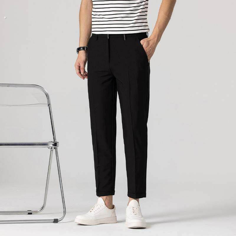 夏季九分免烫西裤男商务伴郎服西装裤子男青年韩版通勤男士休闲裤