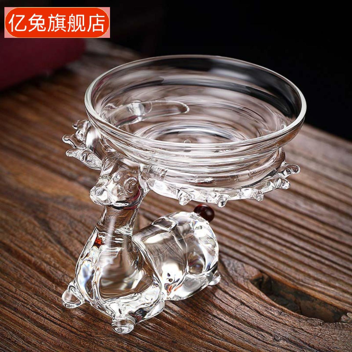 水晶茶滤玻璃茶叶过滤网套装创意