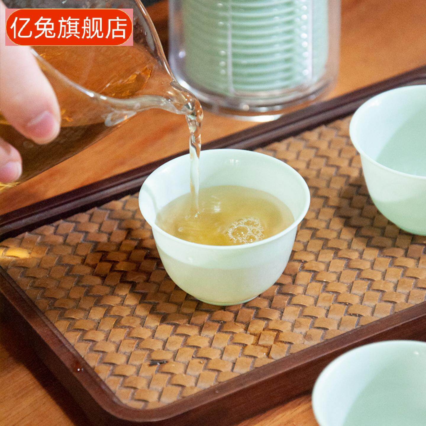 一次性翡翠绿功夫茶杯加厚品茗小