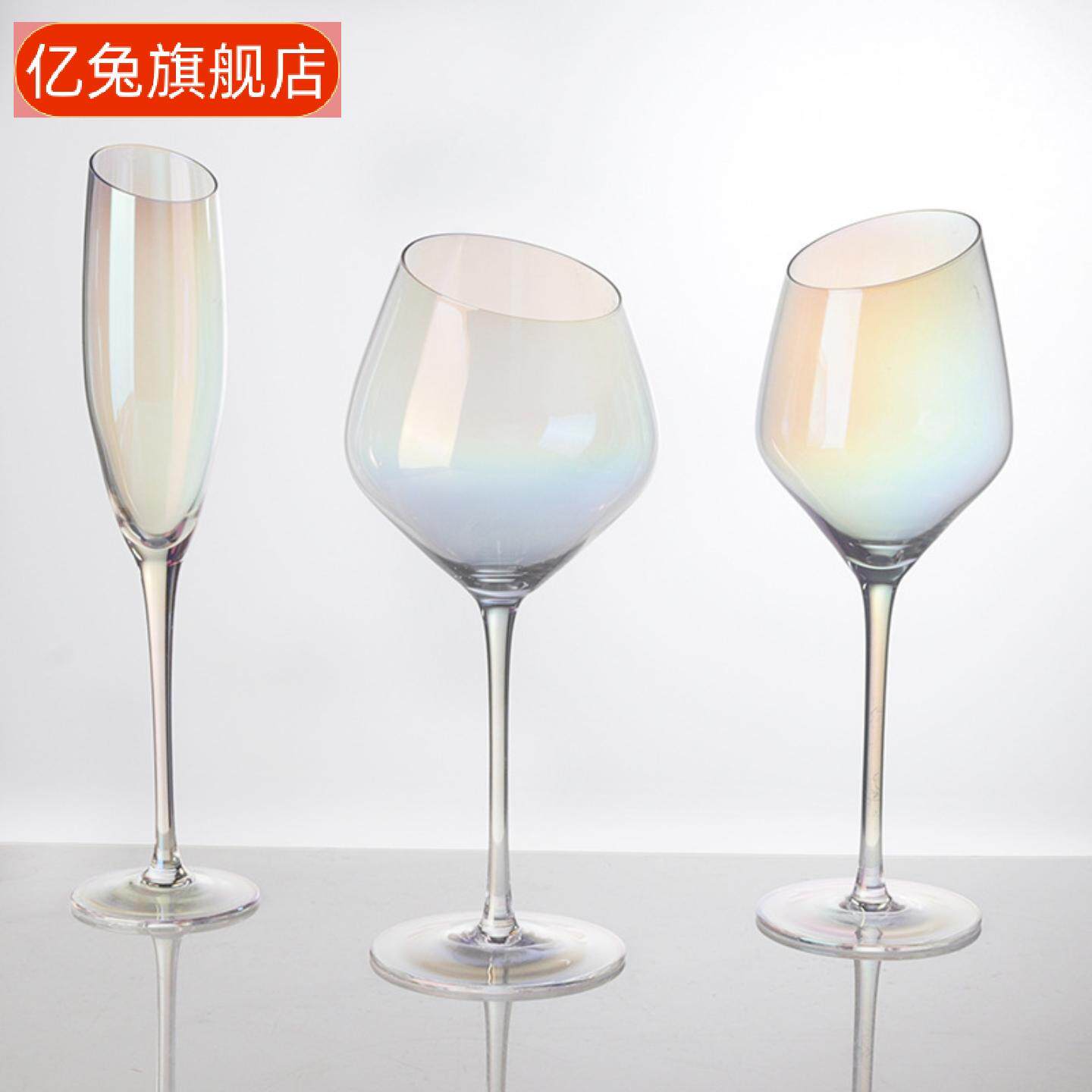 家用水晶玻璃勃艮第斜口红酒杯6