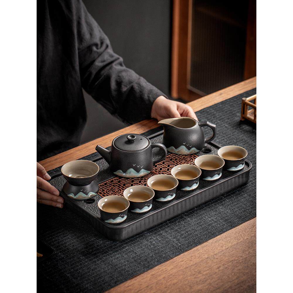 功夫茶具套组家用客厅简约陶瓷茶壶茶杯茶盘简易小套茶具定制礼盒