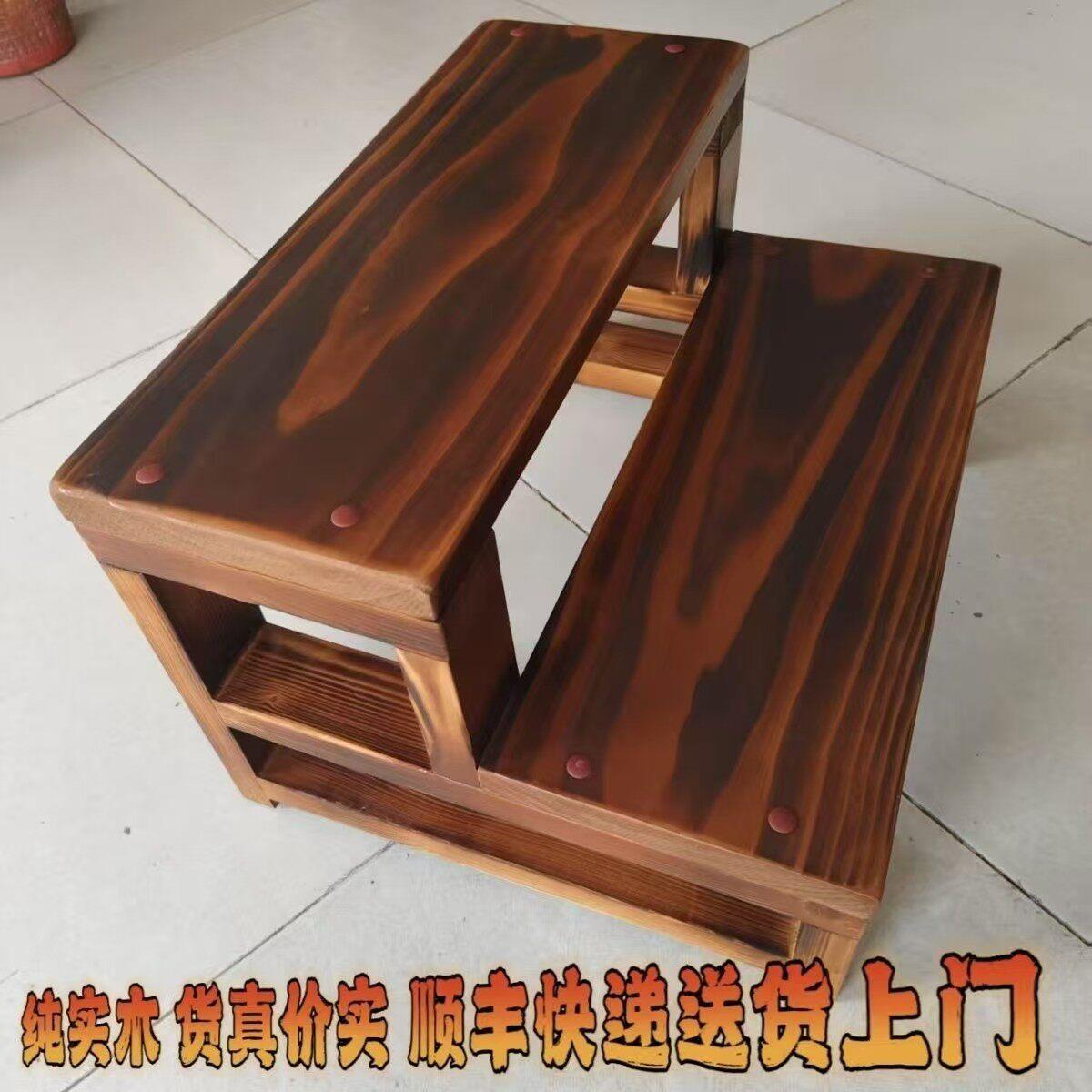 实木梯凳家用楼梯阳台阶梯子登高窗台踏步台阶脚踏活动梯2层踏步
