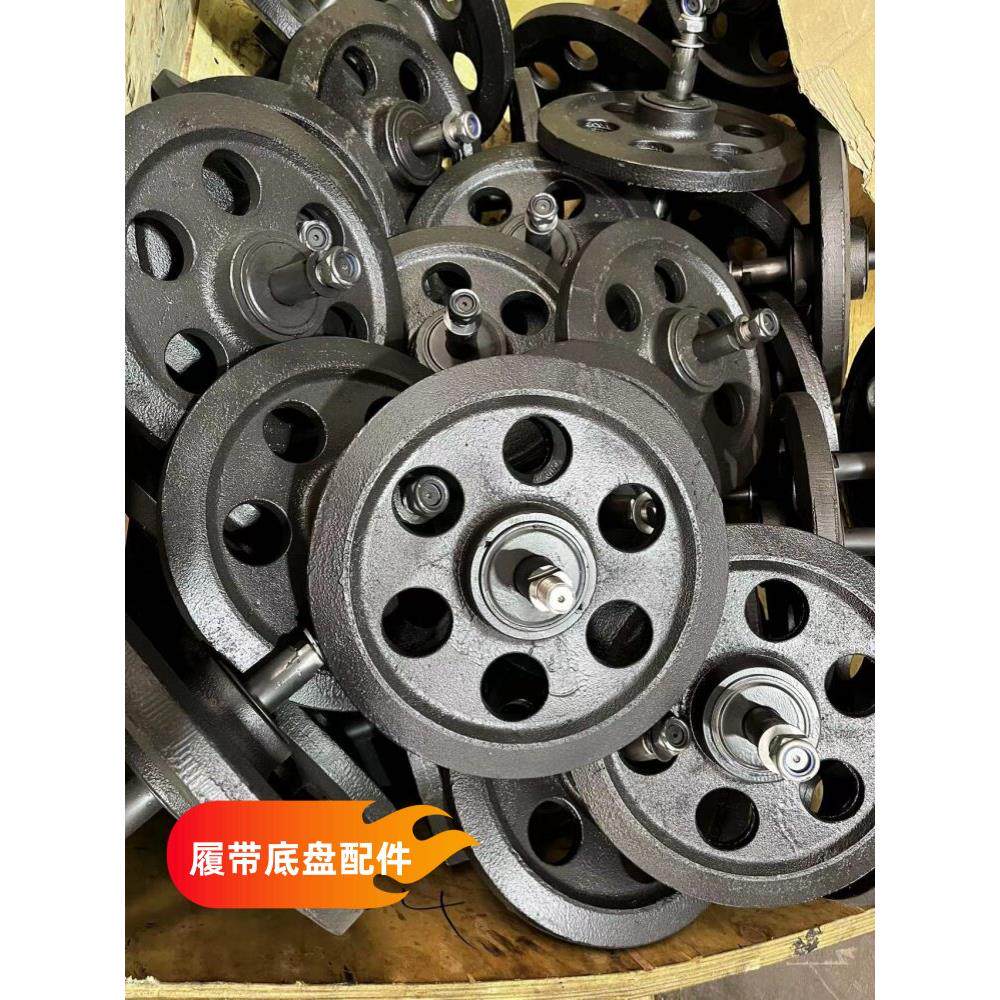 履带车专用底盘配件爬山虎橡胶履带行走驱动齿承重轮涨紧轮系总成