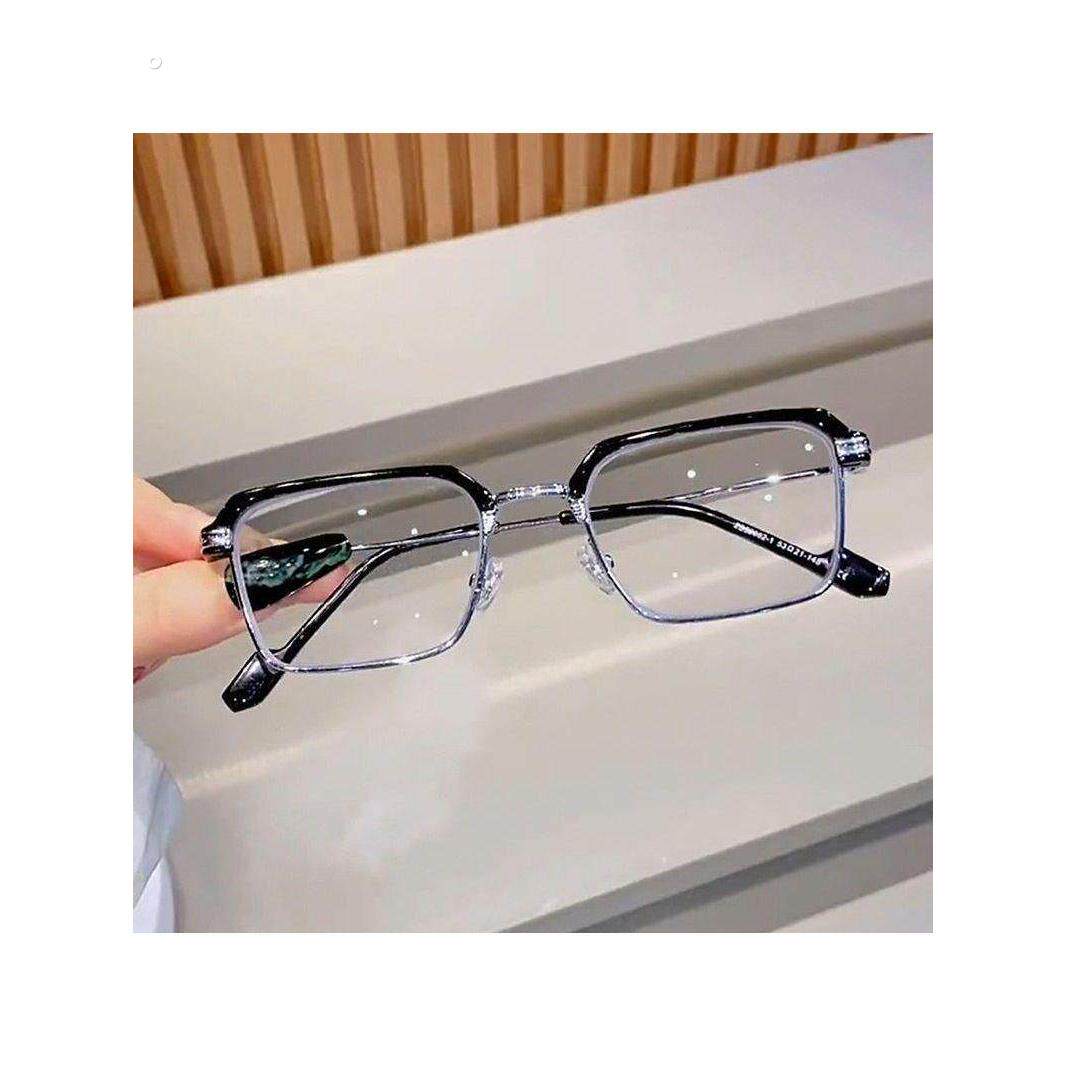 防辐射抗蓝光疲劳感光变色护眼平光眼镜半框防近视无度数男女士款